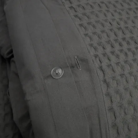 Thread Office Grey Chunky Waffle Duvet Cover Set